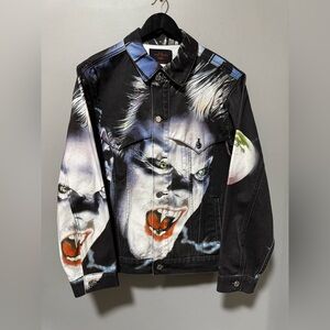 Midnight Studios The Lost Boys Vampire Print Denim Jacket Size Small 100% Cotton